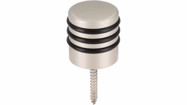 Türstopper Frechen Kunststoff metallisiert nickel schwarz - 30 mm lang vor weißem Hintergrund