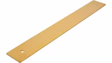 Unterlage Quakenbrück Stahl gold matt gebürstet - 190 mm lang vor weißem Hintergrund