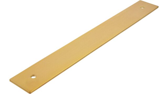 Unterlage Quakenbrück Stahl gold matt gebürstet - 190 mm lang vor weißem Hintergrund