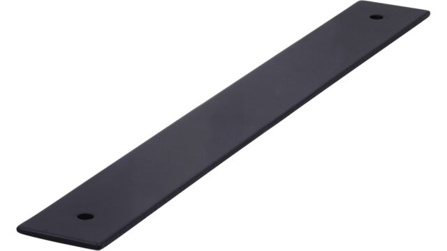 Unterlage Quakenbrück Druckguss schwarz matt pulverbeschichtet - 222 mm lang vor weißem Hintergrund