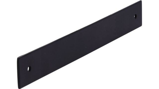 Unterlage Quakenbrück Druckguss schwarz matt pulverbeschichtet - 222 mm lang  vor weißem Hintergrund