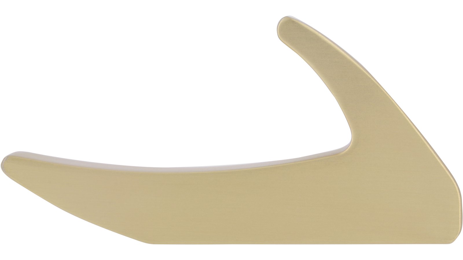 Haken Altenbeken Druckguss Messing feingeschliffen - 81 mm lang  vor weißem Hintergrund