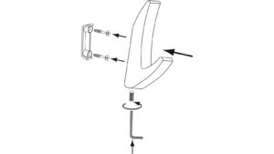 Haken Altenbeken Druckguss Messing feingeschliffen - 81 mm lang  vor weißem Hintergrund
