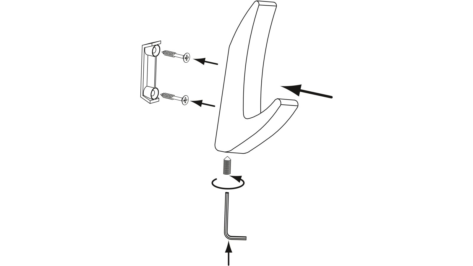 Haken Altenbeken Druckguss Messing feingeschliffen - 81 mm lang  vor weißem Hintergrund