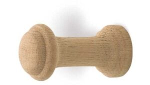 Haken Gladenbach Holz eiche roh - 30 mm lang  vor weißem Hintergrund