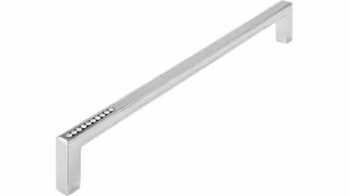 Griff Bruckmühl Druckguss chrom glänzend swarovski® kristalle - 200 mm lang vor weißem Hintergrund