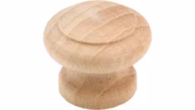 Knopf Jork Holz buche roh - 35 mm lang  vor weißem Hintergrund