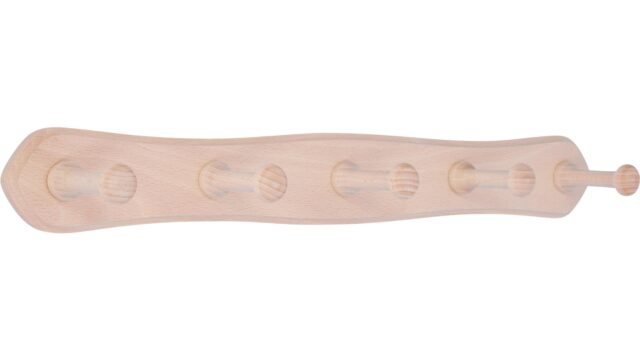 Hakenleiste Lippetal Holz buche roh - 460 mm lang  vor weißem Hintergrund
