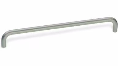 Bügelgriff Borna Stahl edelstahlfinish - 106 mm lang vor weißem Hintergrund