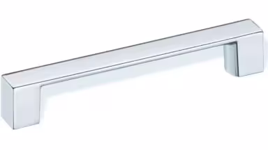 Design-Bügelgriff Blankenfelde-Mahlow Zamak verchromt poliert - 160 mm lang  vor weißem Hintergrund