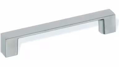Design-Bügelgriff Blankenfelde-Mahlow Zamak edelstahlfinish - 160 mm lang  vor weißem Hintergrund