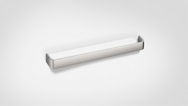 Design-Bügelgriff Blieskastel Zamak verchromt matt - 169 mm lang  vor weißem Hintergrund