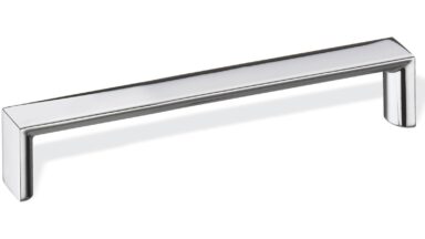 Design-Bügelgriff Filderstadt Zamak verchromt poliert - 168 mm lang  vor weißem Hintergrund