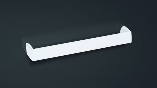 Design-Bügelgriff Filderstadt Zamak verchromt matt - 72 mm lang  vor weißem Hintergrund
