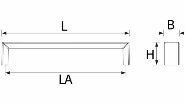 Design-Bügelgriff Filderstadt Zamak verchromt matt - 72 mm lang  vor weißem Hintergrund