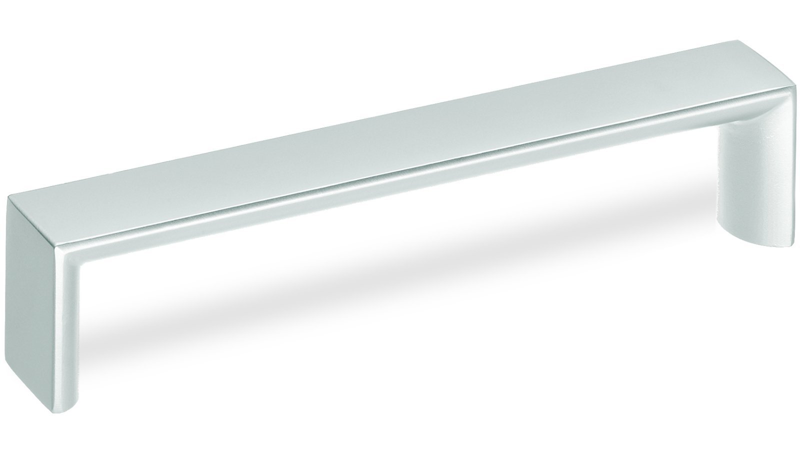 Design-Bügelgriff Filderstadt Zamak verchromt matt - 72 mm lang  vor weißem Hintergrund