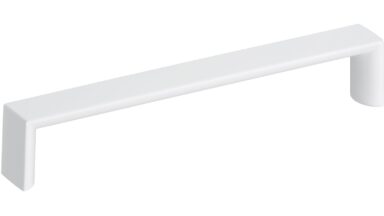 Design-Bügelgriff Filderstadt Zamak weiß - 200 mm lang vor weißem Hintergrund