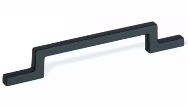 Design-Bügelgriff Leutkirch Zamak schwarz - 198 mm lang  vor weißem Hintergrund