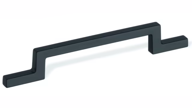 Design-Bügelgriff Leutkirch Zamak schwarz - 198 mm lang vor weißem Hintergrund