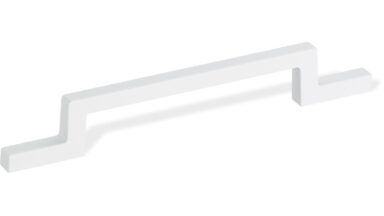 Design-Bügelgriff Leutkirch Zamak weiß - 198 mm lang vor weißem Hintergrund