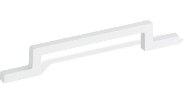 Design-Bügelgriff Leutkirch Zamak weiß - 198 mm lang  vor weißem Hintergrund