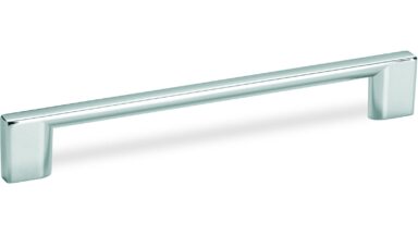 Design-Bügelgriff Schwäbisch-Hall Zamak verchromt poliert - 113 mm lang vor weißem Hintergrund