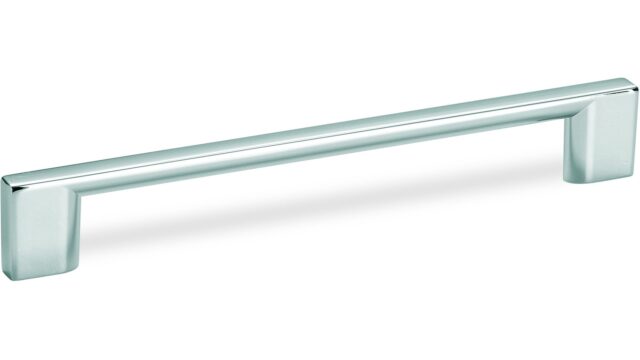 Design-Bügelgriff Schwäbisch-Hall Zamak verchromt poliert - 113 mm lang  vor weißem Hintergrund