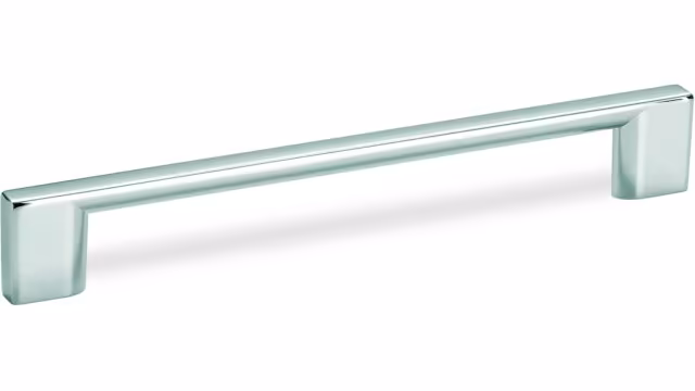 Design-Bügelgriff Schwäbisch-Hall Zamak verchromt poliert - 290 mm lang  vor weißem Hintergrund