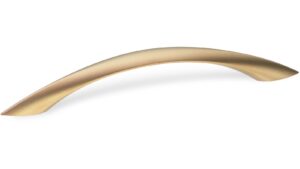 Design-Segmentbogengriff Bad-Salzuflen Zamak vergoldet matt - 168 mm lang vor weißem Hintergrund
