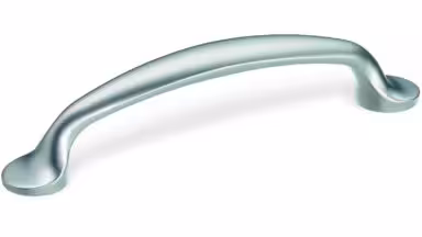 Designgriff Bad-Oeynhausen Zamak verchromt matt - 123 mm lang vor weißem Hintergrund