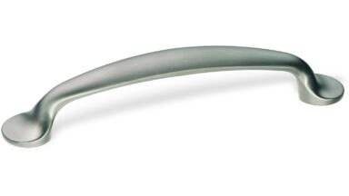 Designgriff Bad-Oeynhausen Zamak edelstahlfinish - 169 mm lang vor weißem Hintergrund