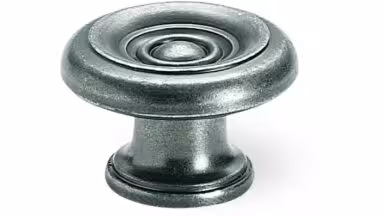 Designknopf Herrenberg Zamak zinn antik - 32 mm lang  vor weißem Hintergrund