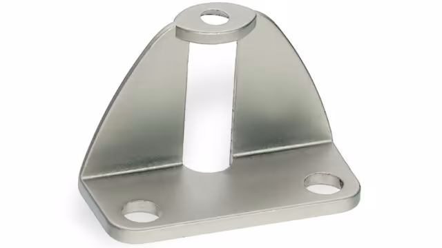 Adapter für Falttür 25 mm Kempten Zamak vernickelt matt - 45 mm lang vor weißem Hintergrund
