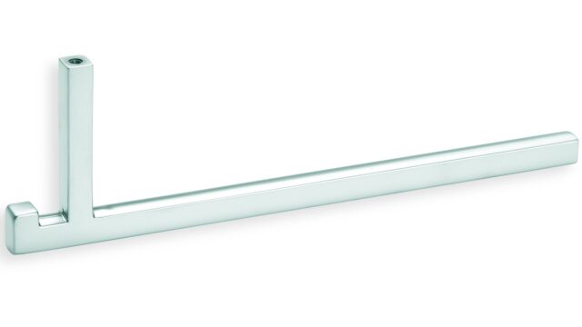 Garderobenbügel Leichlingen Zamak verchromt matt - 230 mm lang vor weißem Hintergrund