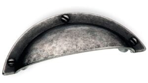 Griffschale Lingen Zamak zinn antik - 92 mm lang  vor weißem Hintergrund