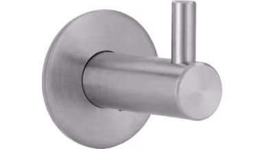 Haken Nottuln Edelstahl fein geschliffen V2 - 38 mm lang vor weißem Hintergrund