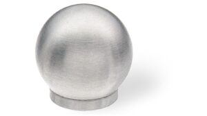 Kugelknopf Bad-Dürkheim Edelstahl gebürstet - 20 mm lang  vor weißem Hintergrund