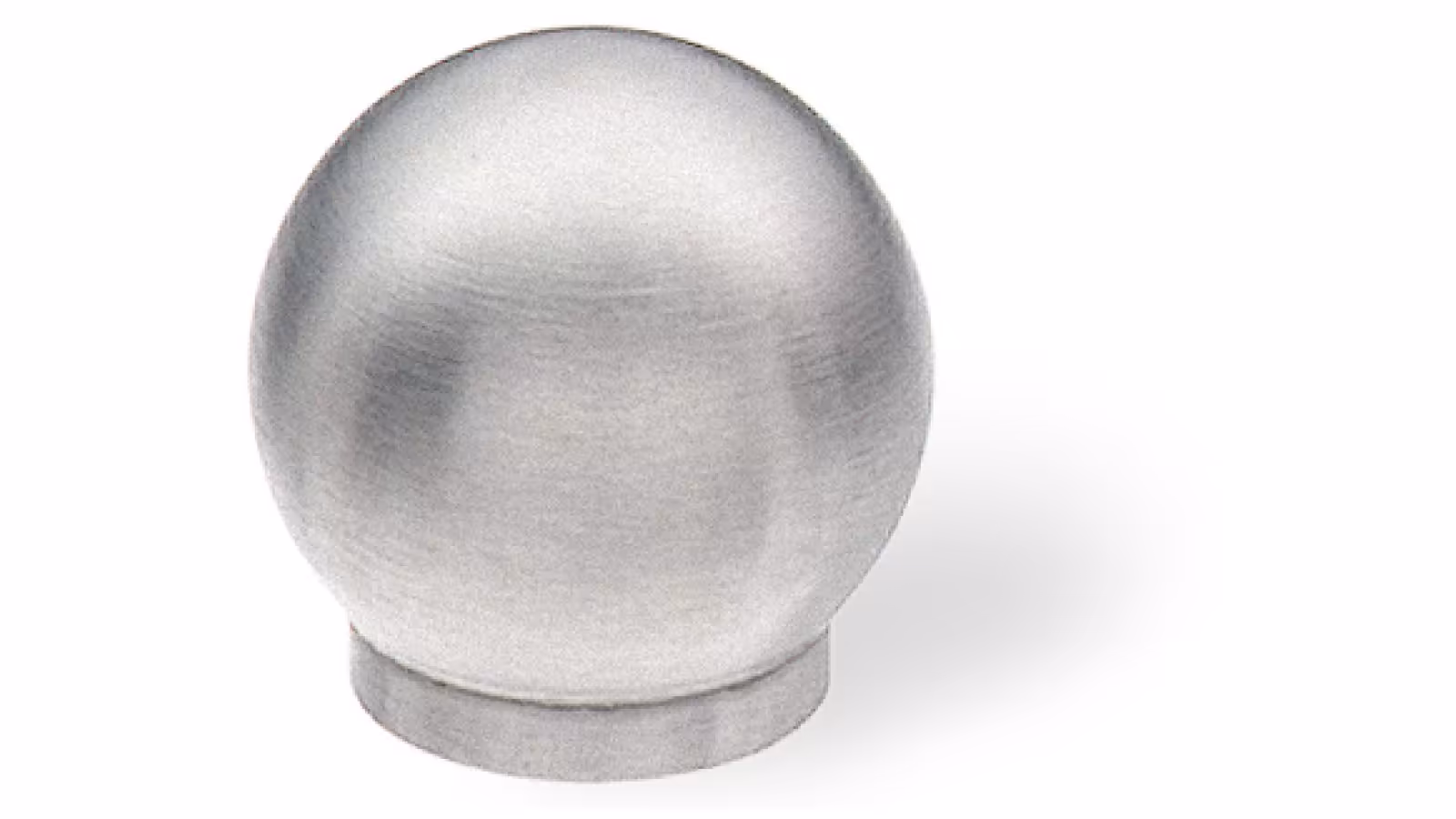 Kugelknopf Bad-Dürkheim Edelstahl gebürstet - 20 mm lang  vor weißem Hintergrund