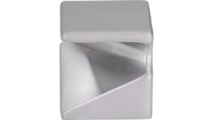 Knopf Harsewinkel Druckguss chrom matt - 30 mm lang  vor weißem Hintergrund