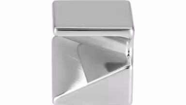 Knopf Harsewinkel Druckguss chrom glänzend - 30 mm lang vor weißem Hintergrund