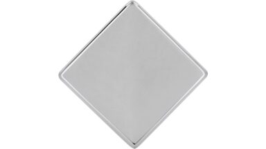 Knopf Harsewinkel Druckguss chrom glänzend - 30 mm lang  vor weißem Hintergrund