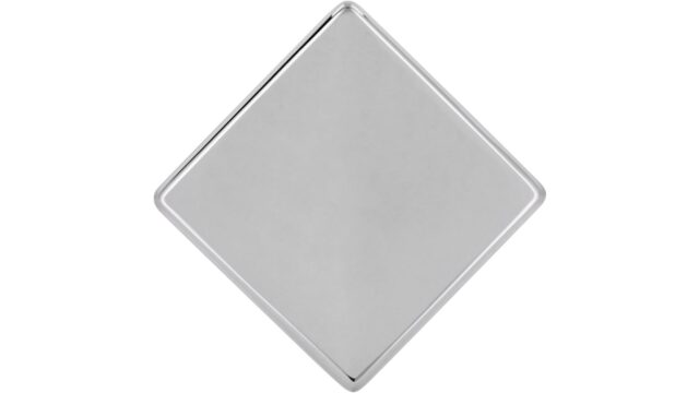 Knopf Harsewinkel Druckguss chrom glänzend - 30 mm lang  vor weißem Hintergrund