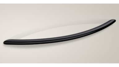 Segmentbogengriff Aichach Stahl verchromt poliert - 190 mm lang  vor weißem Hintergrund