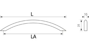 Segmentbogengriff Aichach Stahl schwarz - 119 mm lang  vor weißem Hintergrund