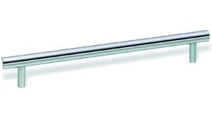 Stangengriff Burscheid Stahl verchromt poliert - 200 mm lang  vor weißem Hintergrund