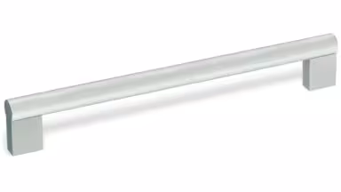 Stangengriff Markranstädt Aluminium silber eloxiert - 126 mm lang vor weißem Hintergrund