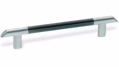 Stangengriff Solingen Zamak verchromt matt / Stahl anthrazitmetallic - 178 mm lang vor weißem Hintergrund