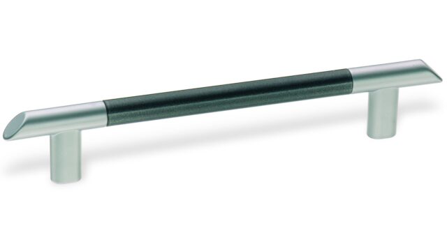 Stangengriff Solingen Zamak verchromt matt / Stahl anthrazitmetallic - 178 mm lang  vor weißem Hintergrund