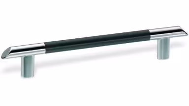 Stangengriff Solingen Zamak verchromt poliert / Stahl anthrazitmetallic - 178 mm lang vor weißem Hintergrund