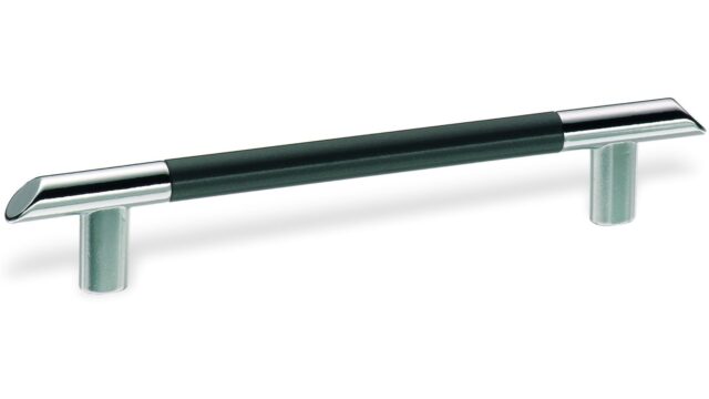 Stangengriff Solingen Zamak verchromt poliert / Stahl anthrazitmetallic - 178 mm lang  vor weißem Hintergrund